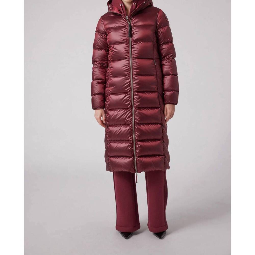 NEW PARAJUMPERS women's rindou hooded down jacket in rio red